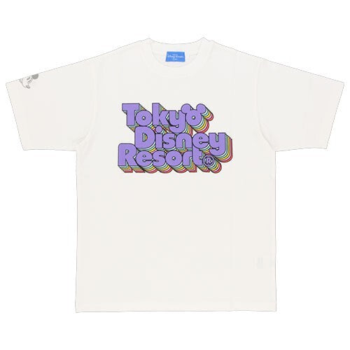 Japan Tokyo Disney Resort Logo T-Shirt Mickey Mouse White & Purple