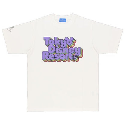 Japan Tokyo Disney Resort Logo T-Shirt Mickey Mouse White & Purple