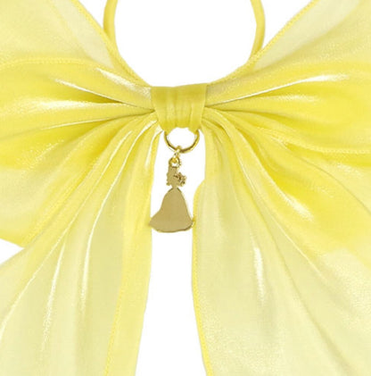 Japan Tokyo Disney Resort Big hair elastic ribbon Yellow Belle