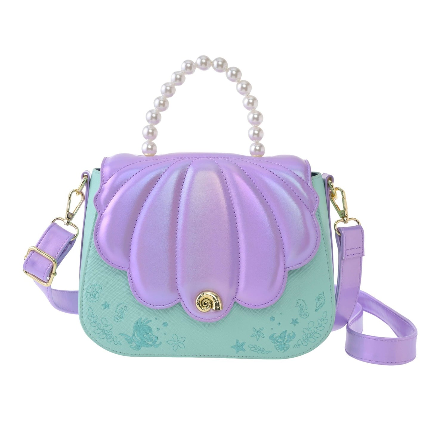 Japan Tokyo Disney Store Loungefly Flounder & Sebastian 2-Way Shoulder Bag Ariel