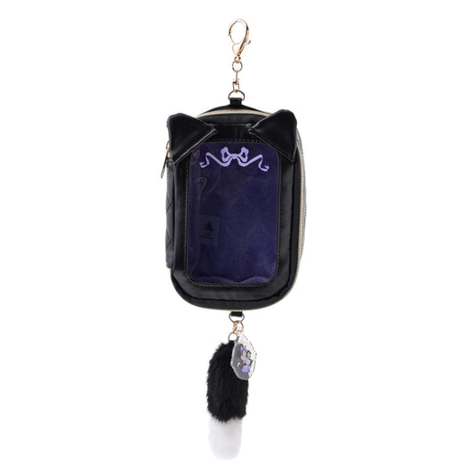 Japan Tokyo Disney Store Pouch Keychain Clear Window Charm CAT MINNIE AND FIGARO
