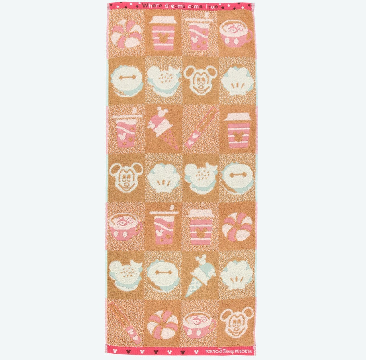 Japan Tokyo Disney Resort Face Towel Mickey Waffle Sandwich Hamburger