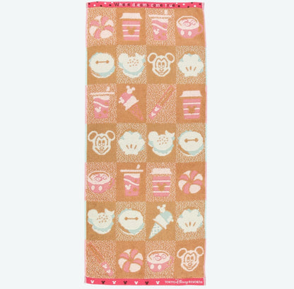 Japan Tokyo Disney Resort Face Towel Mickey Waffle Sandwich Hamburger