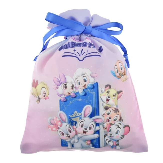 Japan Tokyo Disney Store UniBestiez & Mocha Drawstring Bag Disney UniBestiez
