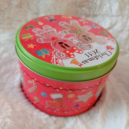 Japan Tokyo Disney Confectionery Tin Can Mickey & Minnie Christmas