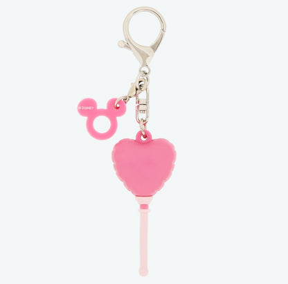 Japan Tokyo Disney Resort Retro Balloon Keychain Pink Heart Minnie