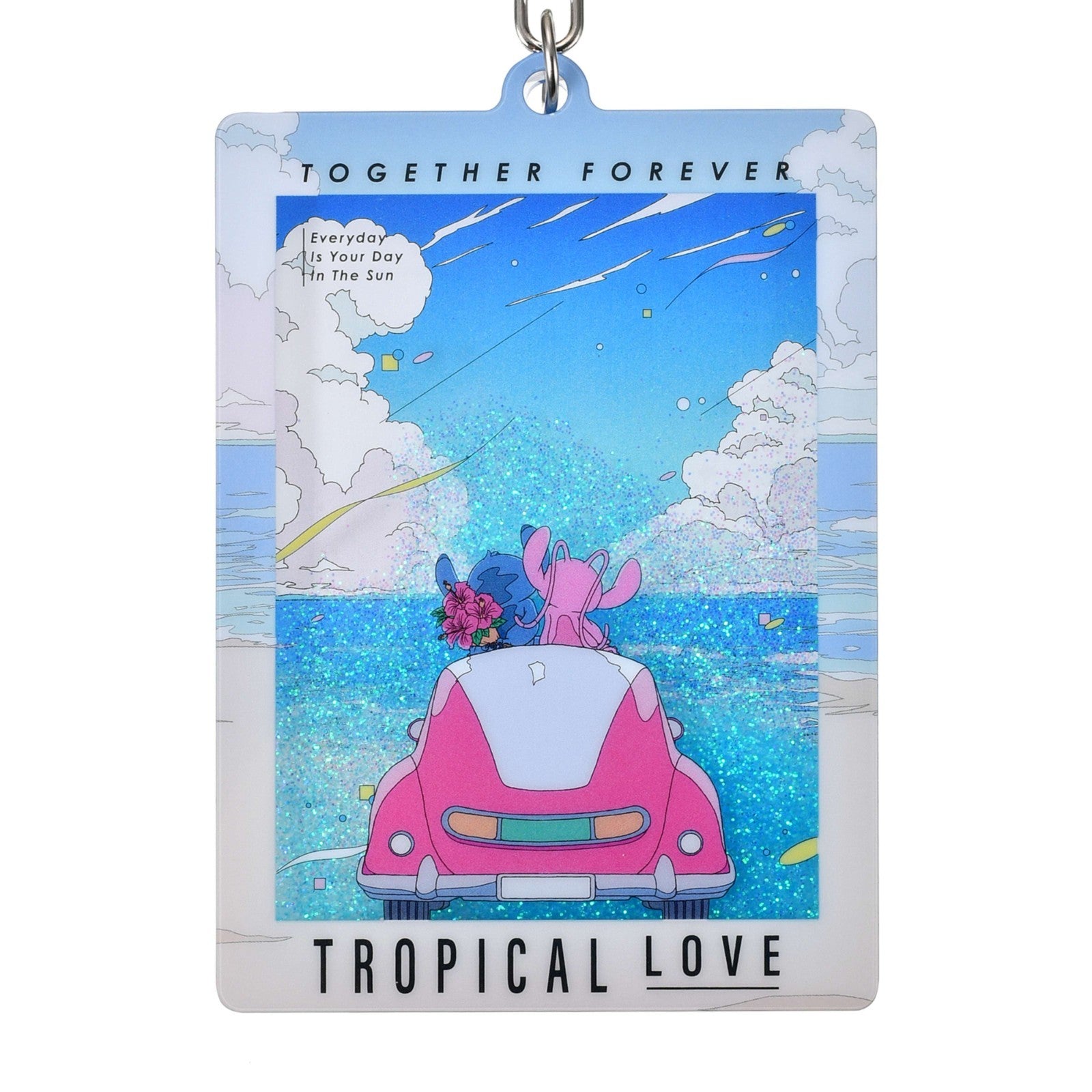Japan Tokyo Disney Store Stitch & Angel Liquid-Filled Keychain