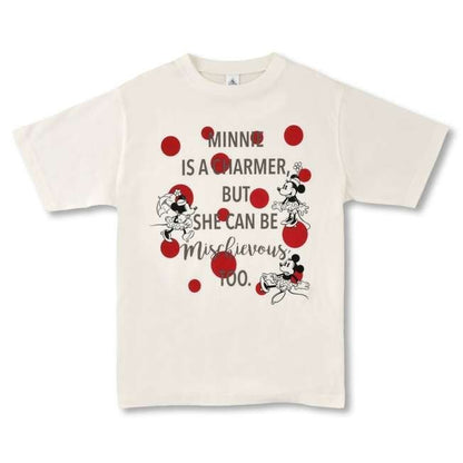Japan Tokyo Disney Store Minnie Short-Sleeve T-Shirt Sign Dot White Collection
