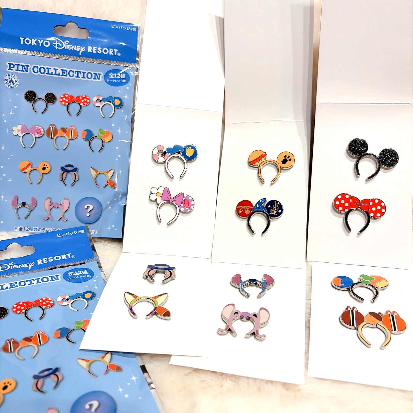 Japan Tokyo Disney Resort Ears Headband Pin badge Collection Complete (12pins)