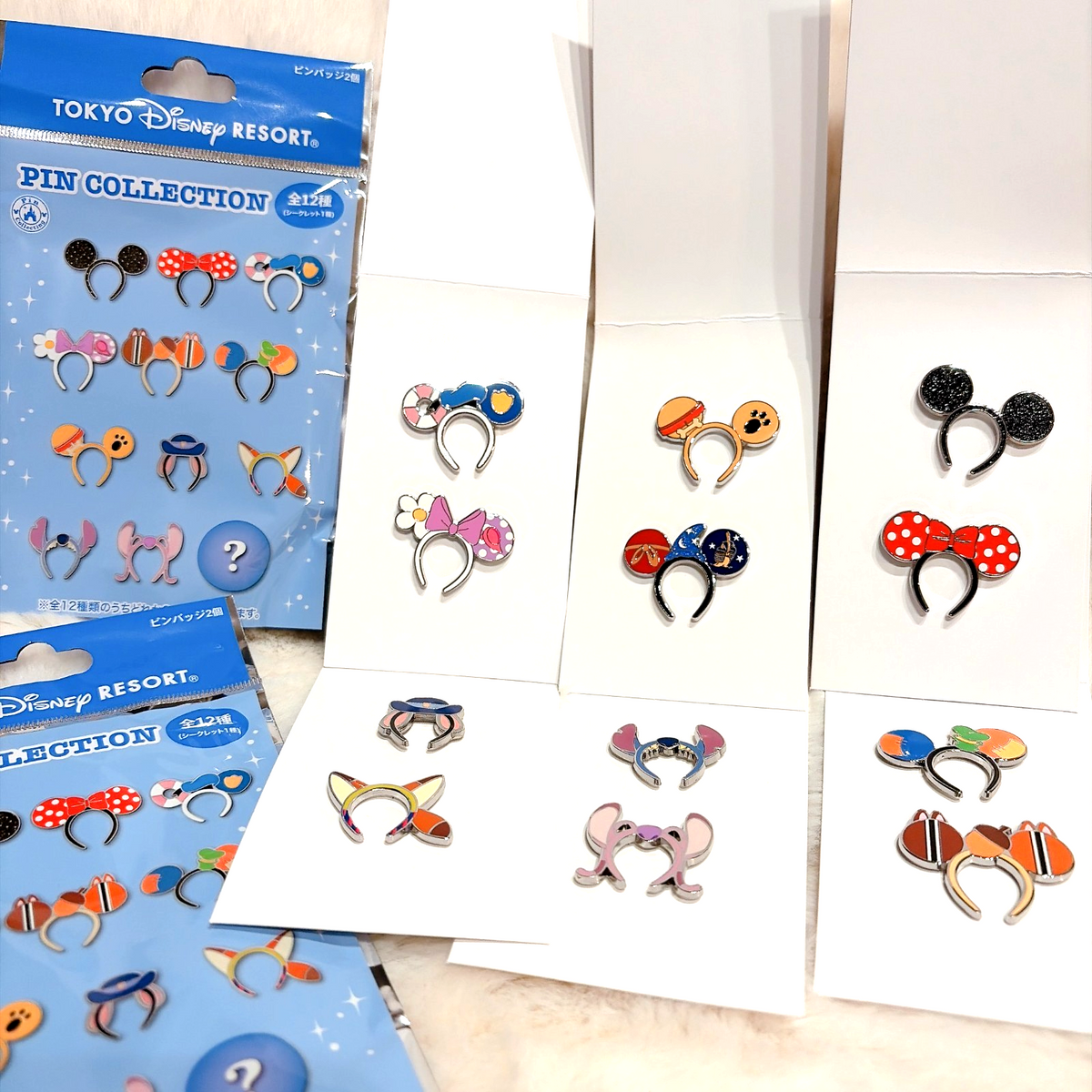 Japan Tokyo Disney Resort Ears Headband Pin badge Collection Complete (12pins)
