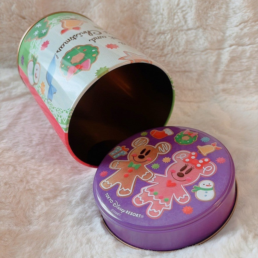 Japan Tokyo Disney Confectionery Tin Can Mickey & Minnie Christmas