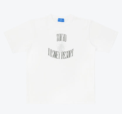 Japan Tokyo Disney Resort Logo T-Shirt Limited White Cinderella castle