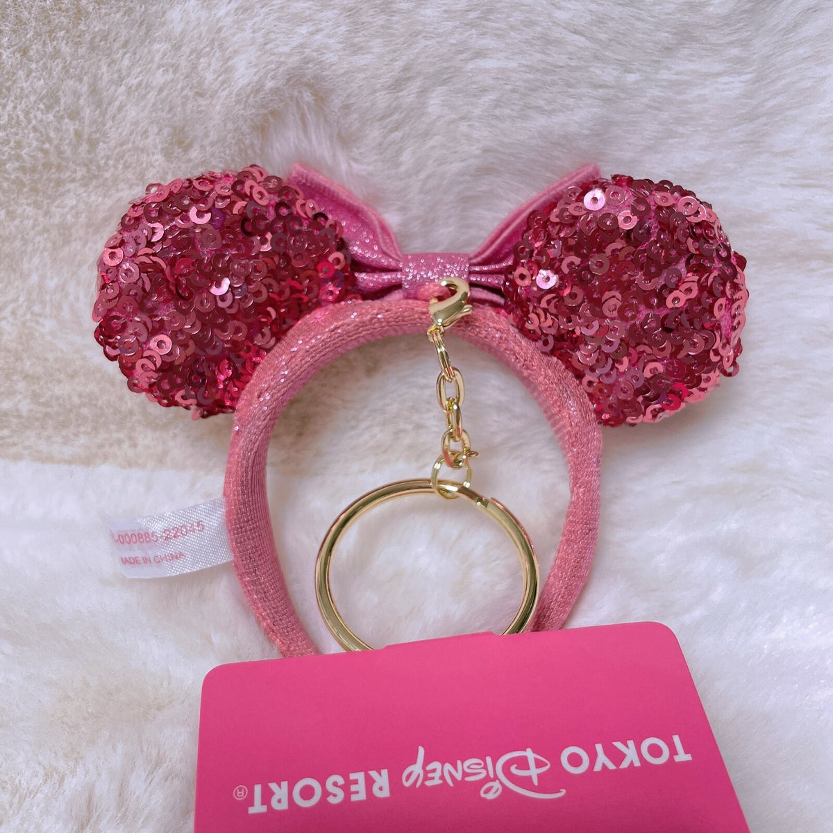 Japan Tokyo Disney Resort mickey Minnie Sequin Headband Ears nuiMOs Keychain