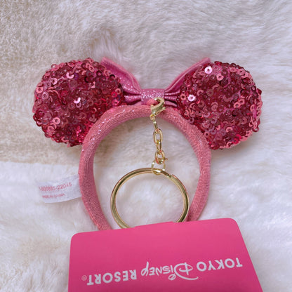 Japan Tokyo Disney Resort mickey Minnie Sequin Headband Ears nuiMOs Keychain