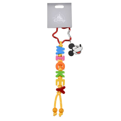 Japan Tokyo Disney Store Mickey Mouse Keychain with Name Beads Fes