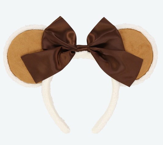 Japan Tokyo Disney Resort Ears HeadBand Hat Minnie Black Ribbon Mouton