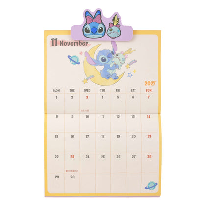 Japan Tokyo Disney Store Stitch Scrump Wall CALENDAR & ORGANIZER 2027 with Clip
