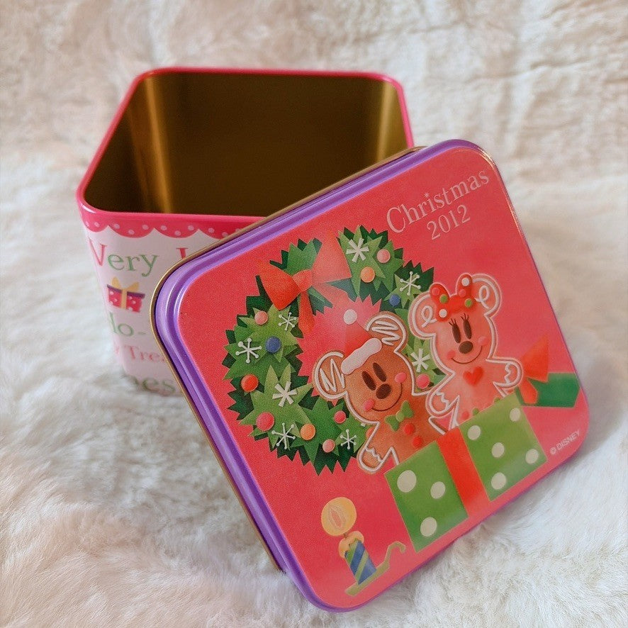 Japan Tokyo Disney Confectionery Tin Can Mickey & Minnie Christmas