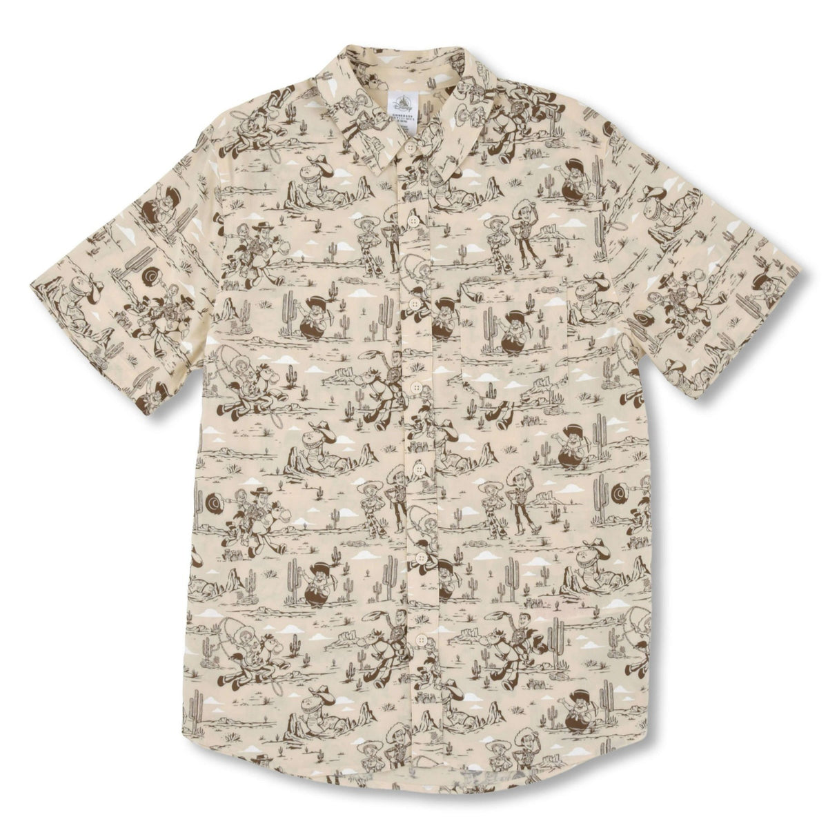 Japan Tokyo Disney Store Toy Story Short-Sleeved Shirt Beige XL Western