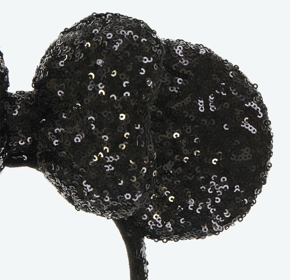 Japan Tokyo Disney Resort Ears HeadBand Hat Minnie Black Ribbon sequins shine