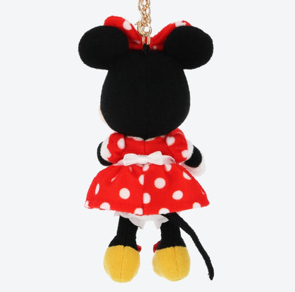 Japan Tokyo Disney Resort Mickey Minnie Plush Charm Keychain 2pieces with Magnet