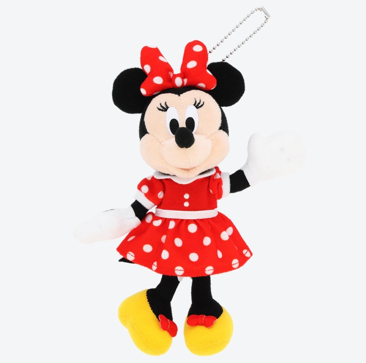 Japan Tokyo Disney Resort Minnie Mouse Plush Badge Keychain POZY PLUSHY Limited