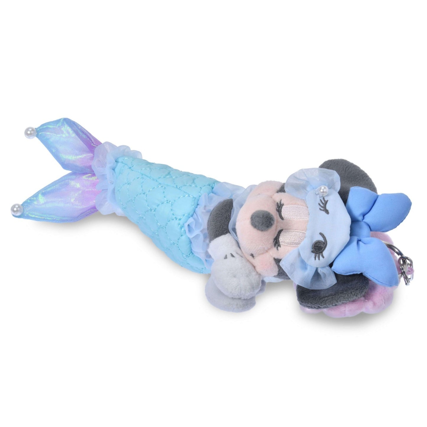 Japan Tokyo Disney Store Minnie Mouse Plush Toy Keychain PAJAMA STYLE