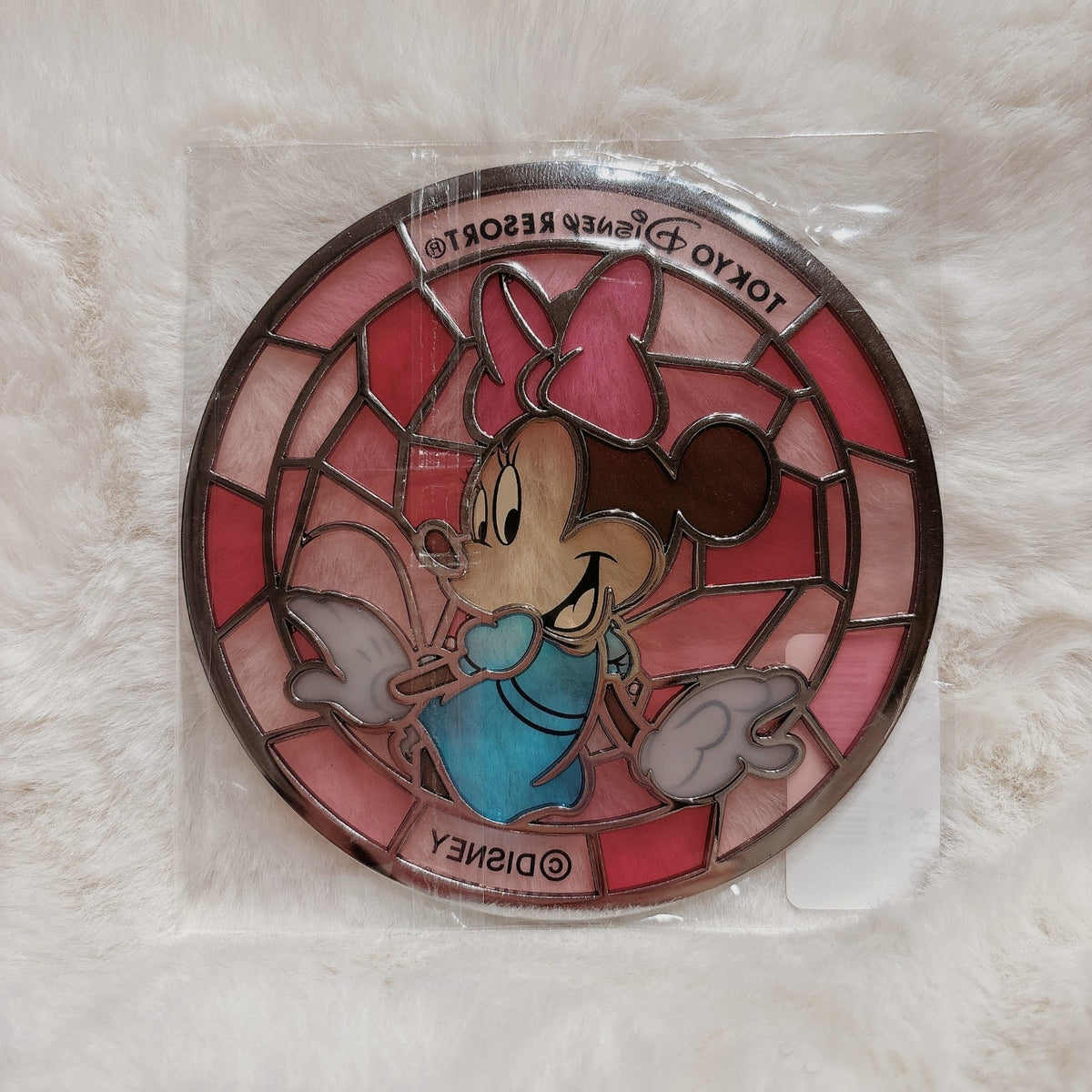 Japan Tokyo Disney Resort Stained Glass Coaster Glass Minnie
