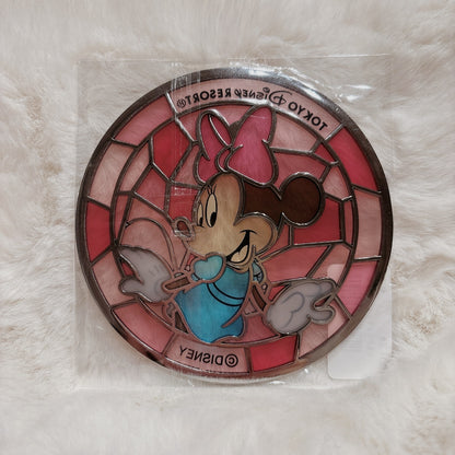 Japan Tokyo Disney Resort Stained Glass Coaster Glass Minnie