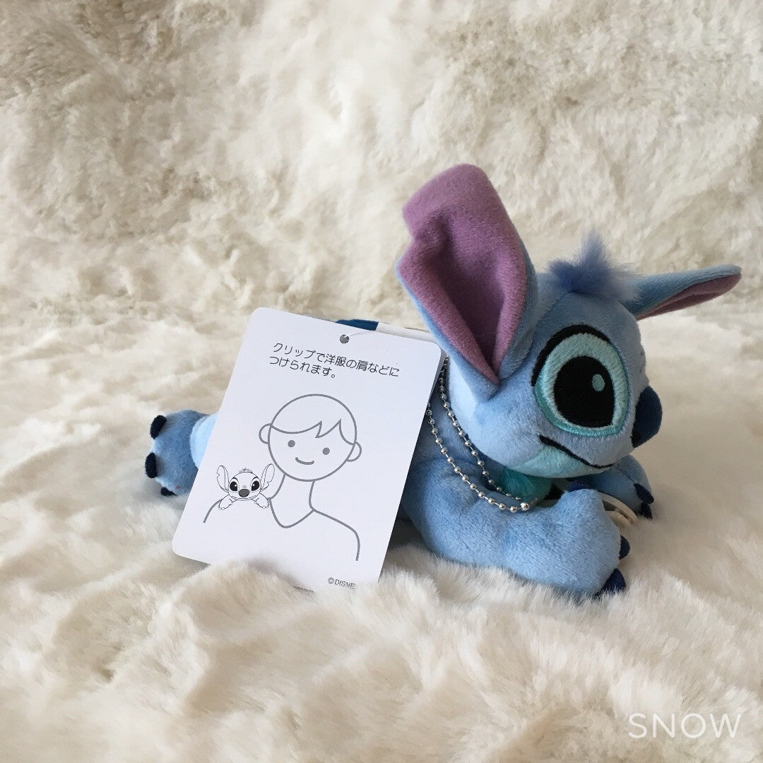 Japan Tokyo Disney Resort Lilo & Stitch Plush Toy Keychain Shoulder Clip