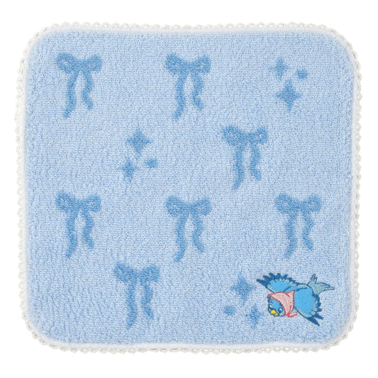 Japan Tokyo Disney Store Blue Bird Mini Towel Cinderella Picot Lace
