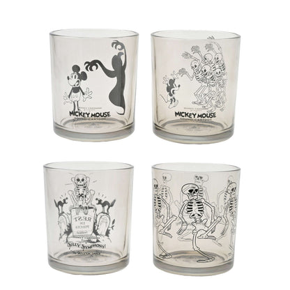 Japan Tokyo Disney Store Mickey Glass Set The Skeleton Dance Haunted House