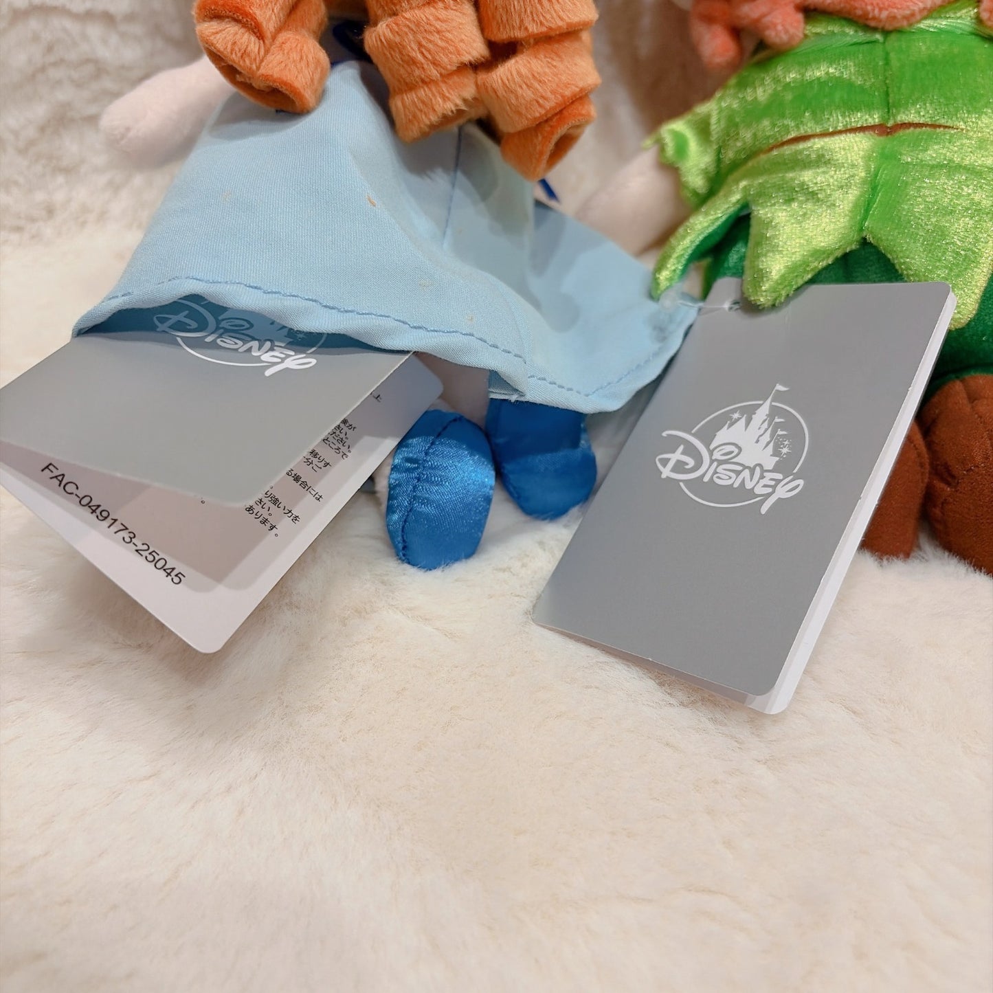 '+Japan Tokyo Disney Store  TINY PRINCESS Peter Pan Wendy Plush Toy Set of 2
