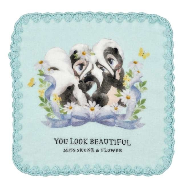 Japan Tokyo Disney Store Miss Skunk Flower Mini Towel Gauze Spring Romance Bambi