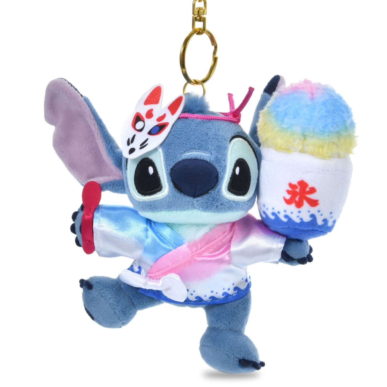 Japan Tokyo Disney Store Stitch Plush Toy Keychain MATSURI STYLE
