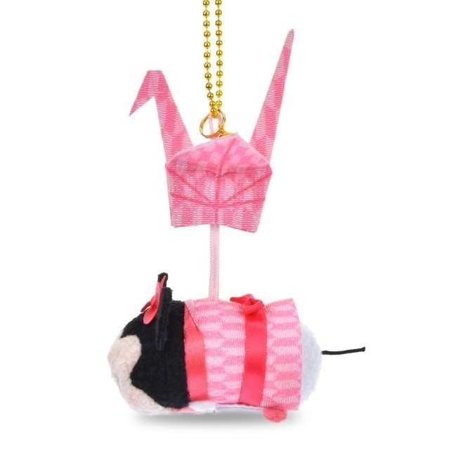 Japan Tokyo Disney Store Minnie Mouse Plush Toy Keychain Origami Crane TSUM TSUM