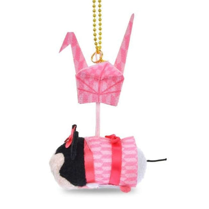 Japan Tokyo Disney Store Minnie Mouse Plush Toy Keychain Origami Crane TSUM TSUM