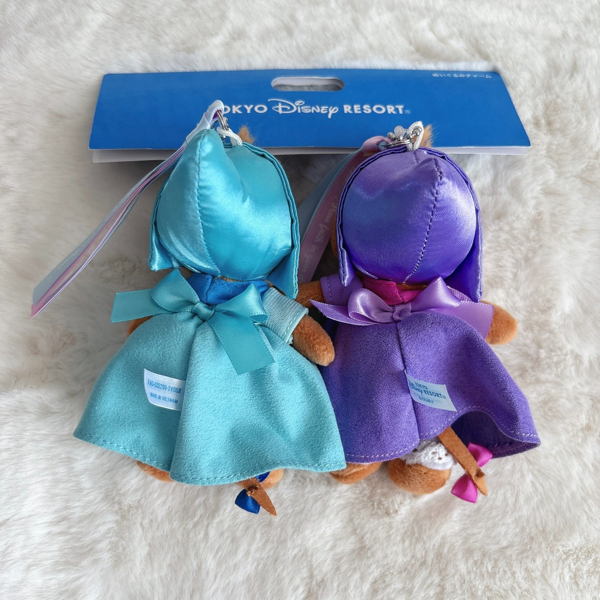 Japan Tokyo Disney Resort Cinderella Susie & Perla Plush Keychain