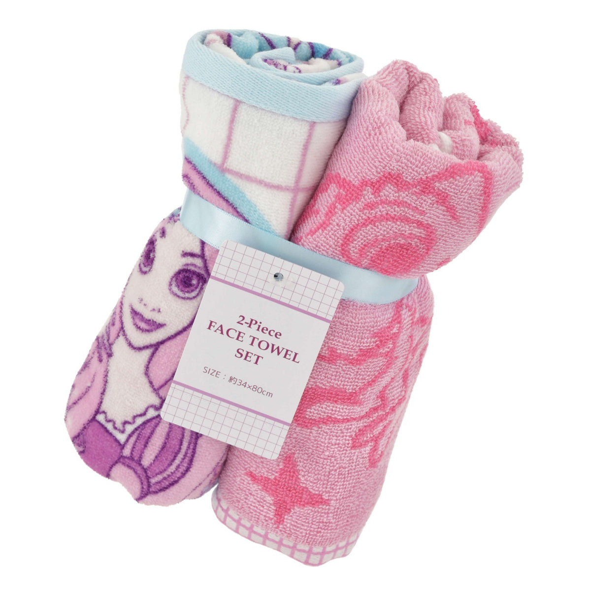 Japan Tokyo Disney Store Cinderella Aladdin Tangled Face Towel Set Sticker Style