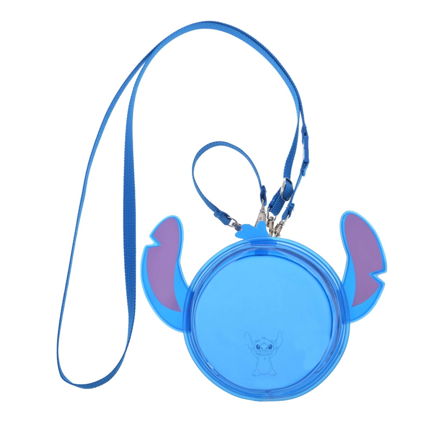 Japan Tokyo Disney Store Stitch Pouch Strap 2-Way Clear Window Heart-Pounding