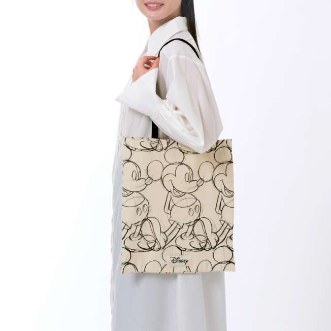 Japan Tokyo Disney Store Mickey Tote Bag Standing Pose Sketch MAGICAL LABEL