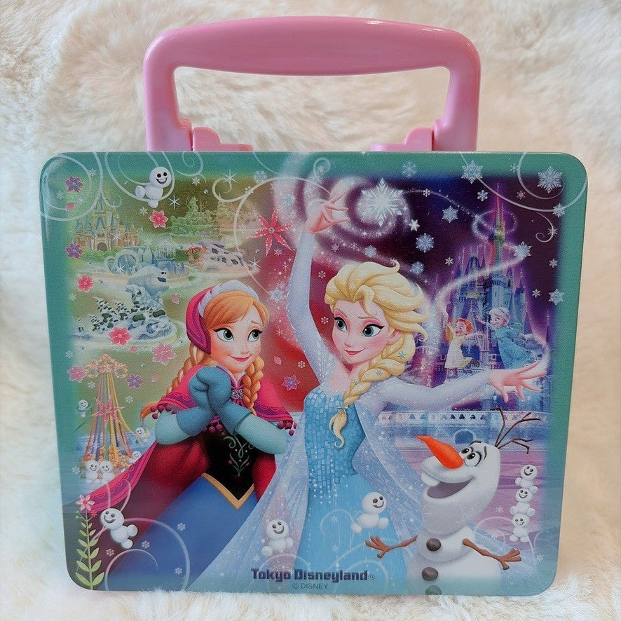 Japan Tokyo Disney Biscuit Tin Can Frozen Ana Elsa Olaf Bag