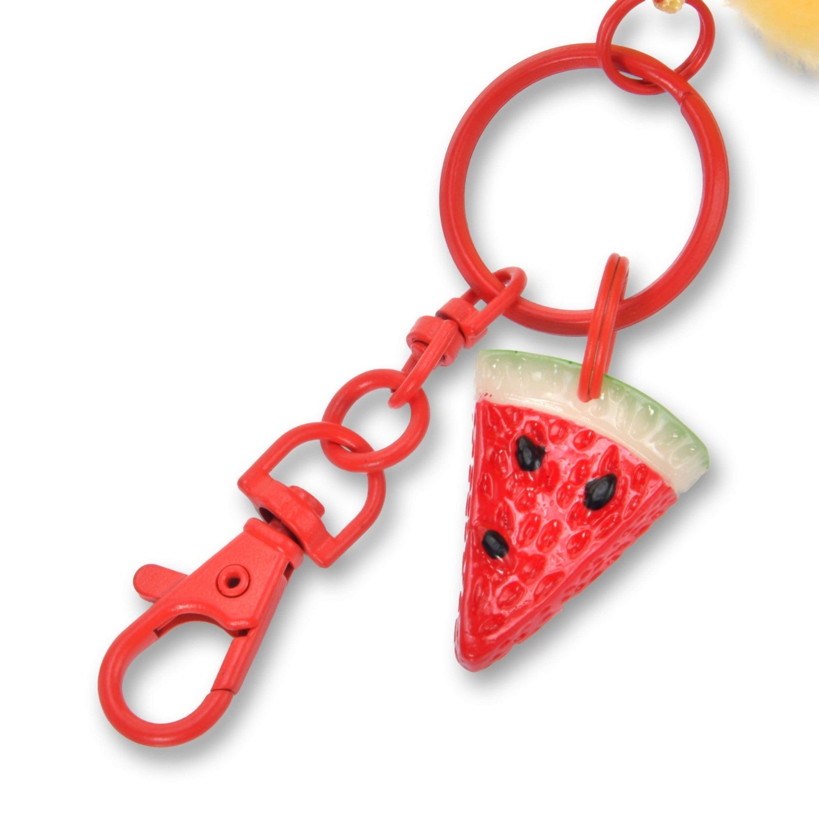 Japan Tokyo Disney Store Winnie the Pooh Plush Toy Keychain "I Love Watermelon"