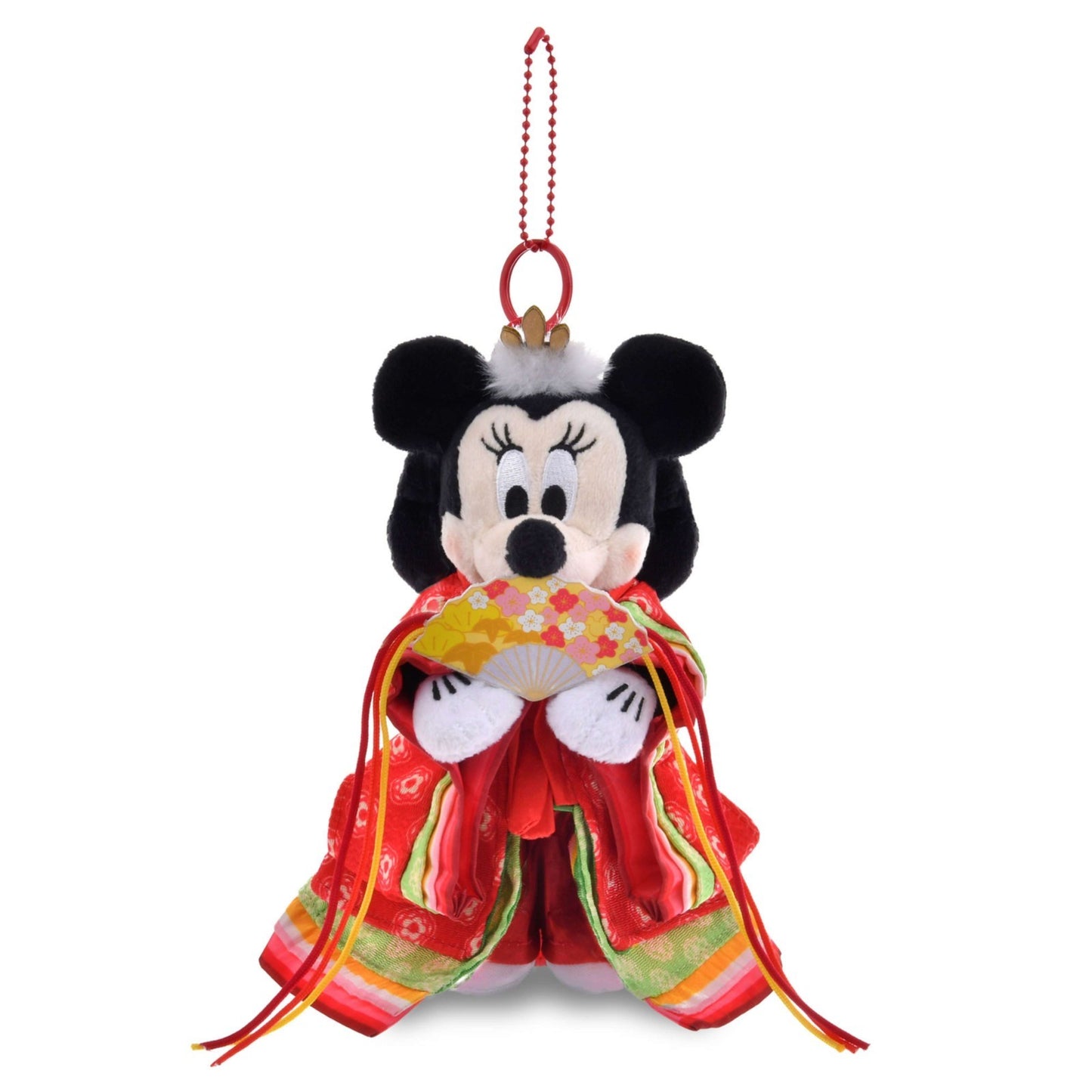 Japan Tokyo Disney Store Minnie Mouse Plush Keychain Hina Doll Style