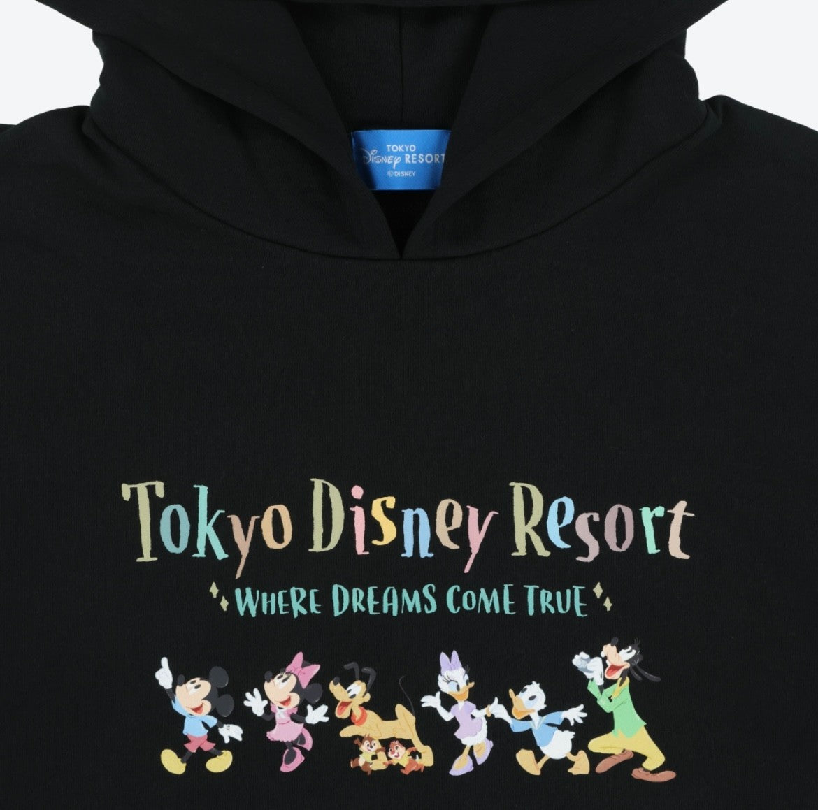 Japan Tokyo Disney Resort Mickey and Friends Hoodie Black Long sleeve 2025 LL