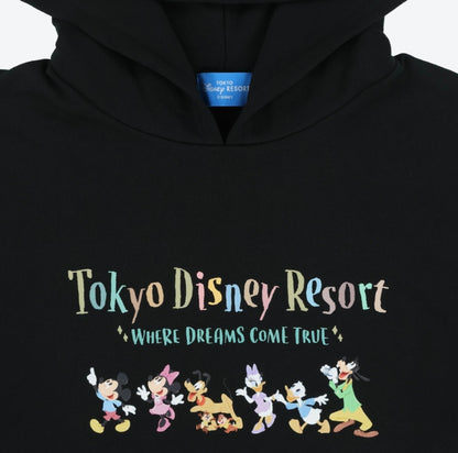Japan Tokyo Disney Resort Mickey and Friends Hoodie Black Long sleeve 2025 LL