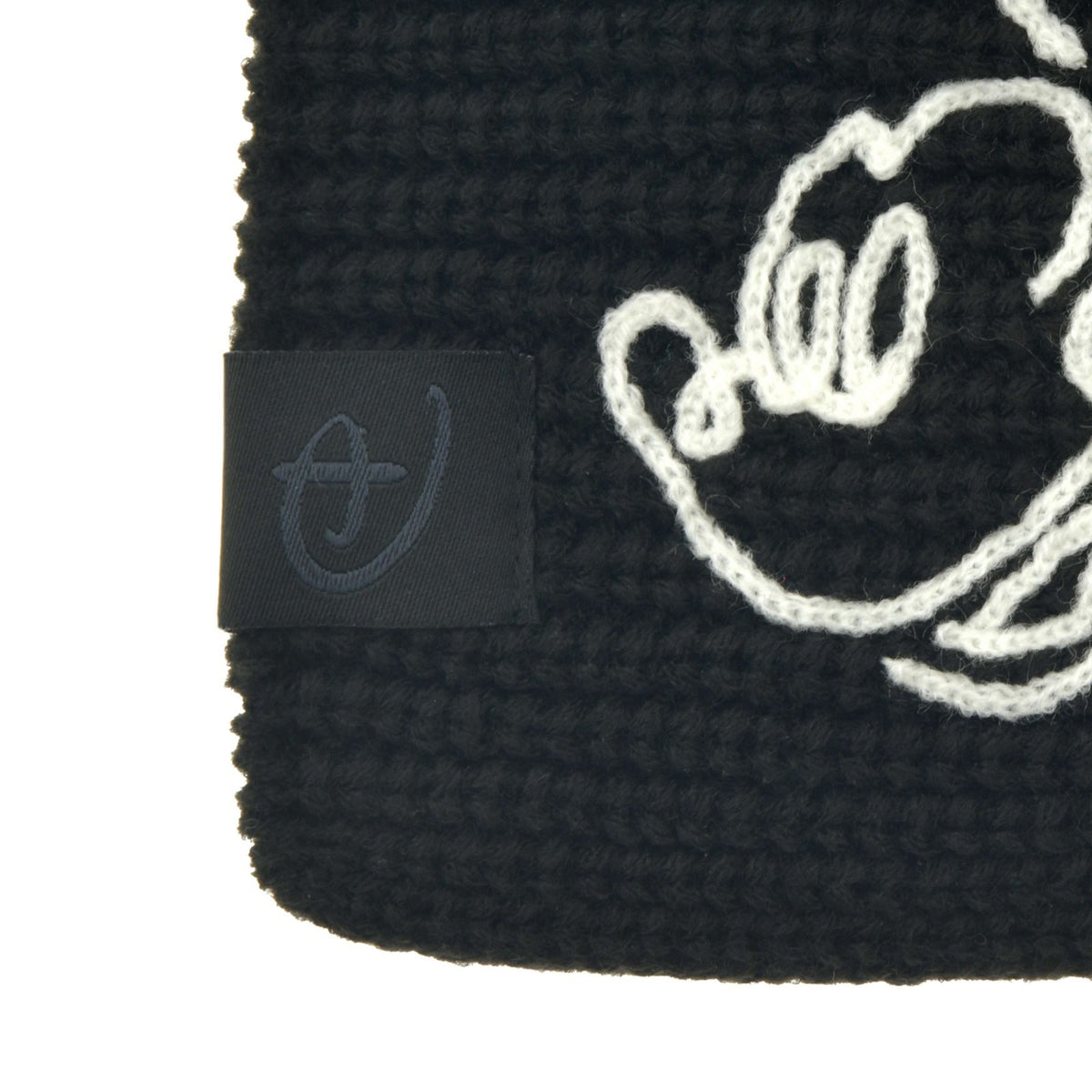 Japan Tokyo Disney Store Mickey Mouse Knit Scarf Line Art Black MAGICAL LABEL