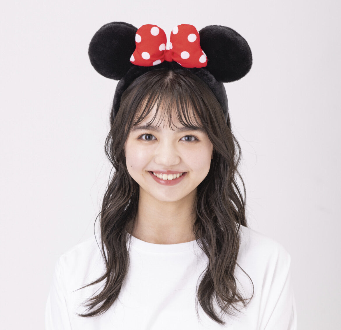 Japan Tokyo Disney Resort Ears Headband fluffy black red ribbon Minnie