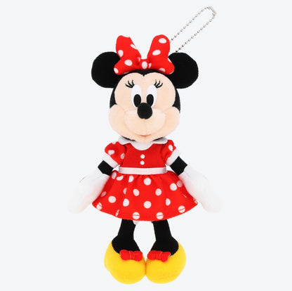 Japan Tokyo Disney Resort Minnie Mouse Plush Badge Keychain POZY PLUSHY Limited