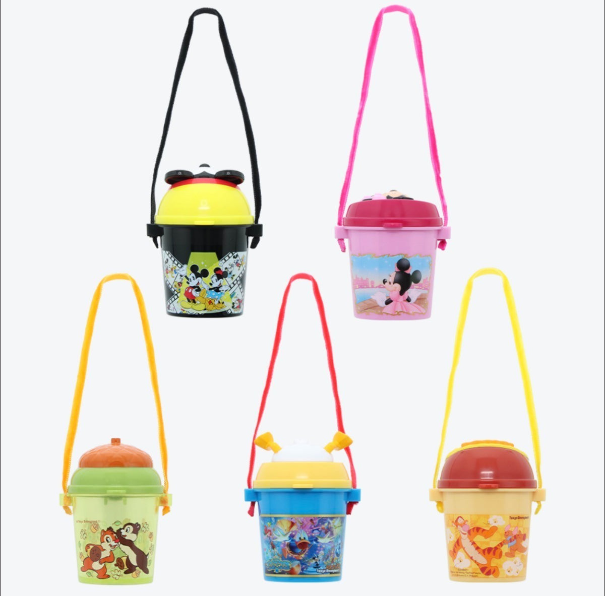 Japan Tokyo Disney Resort Capsule Toy Miniature Figure Popcorn Bucket Set of 5